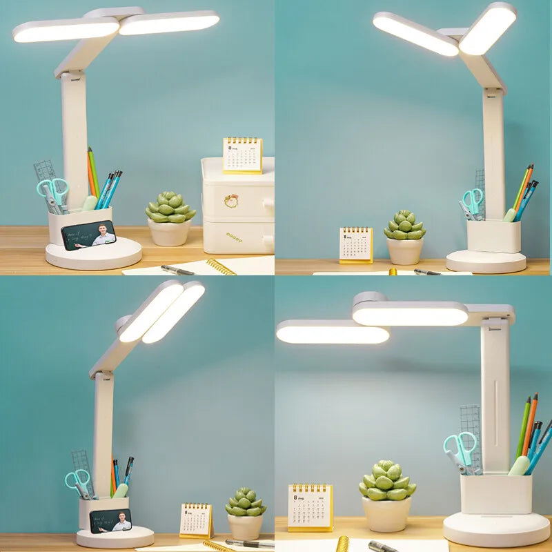 LED Table Lamp Eyes Protection Touch Dimmable Led Table Lamp Dormitory Bedroom Reading USB Rechargable Desk Lamp