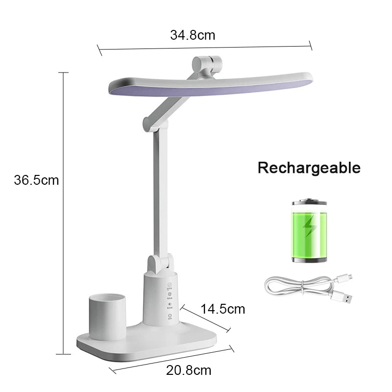 LED Table Lamp Eyes Protection Touch Dimmable Led Table Lamp Dormitory Bedroom Reading USB Rechargable Desk Lamp