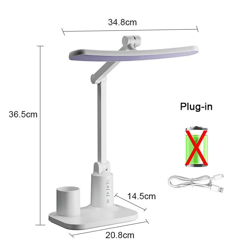 LED Table Lamp Eyes Protection Touch Dimmable Led Table Lamp Dormitory Bedroom Reading USB Rechargable Desk Lamp