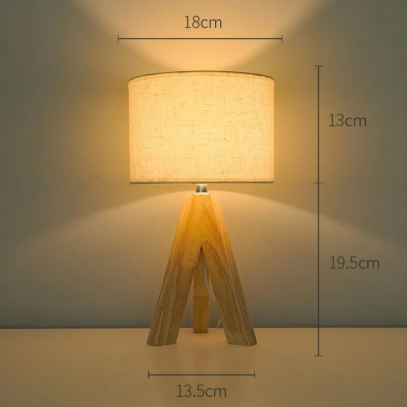 LED Table Lamps Simple Chinese Style Decoration Lamp Dimmable USB Plug Night Light Fabric Lampshade Bedroom Bedside Lighting