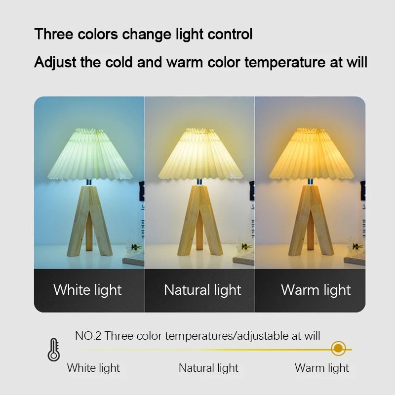 LED Table Lamps Simple Chinese Style Decoration Lamp Dimmable USB Plug Night Light Fabric Lampshade Bedroom Bedside Lighting