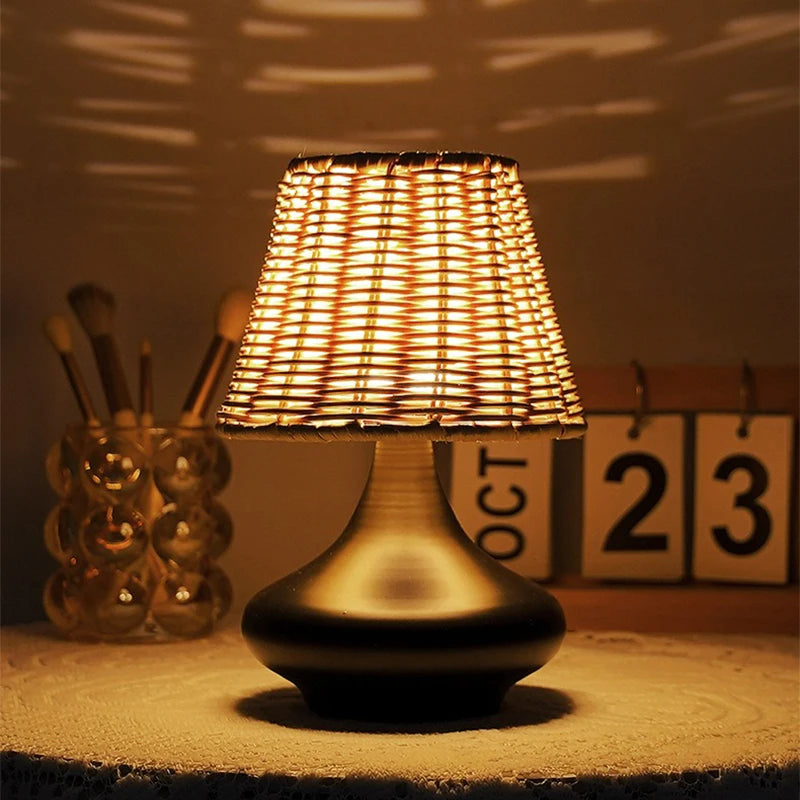 LED Table Lamps Simple Chinese Style Decoration Lamp Dimmable USB Plug Night Light Fabric Lampshade Bedroom Bedside Lighting