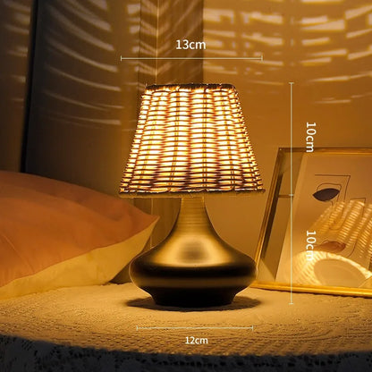 LED Table Lamps Simple Chinese Style Decoration Lamp Dimmable USB Plug Night Light Fabric Lampshade Bedroom Bedside Lighting