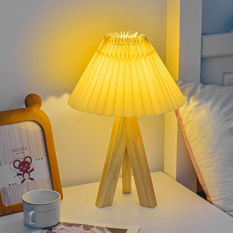 LED Table Lamps Simple Chinese Style Decoration Lamp Dimmable USB Plug Night Light Fabric Lampshade Bedroom Bedside Lighting