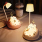 LED Table Night Light Cartoon Cute Pet Animal Bear Pig Cat Dog USB Recharge Battery Child Eye Protection Warm White Desk Lamp