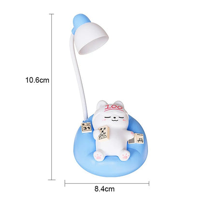 LED Table Night Light Cartoon Cute Pet Animal Bear Pig Cat Dog USB Recharge Battery Child Eye Protection Warm White Desk Lamp