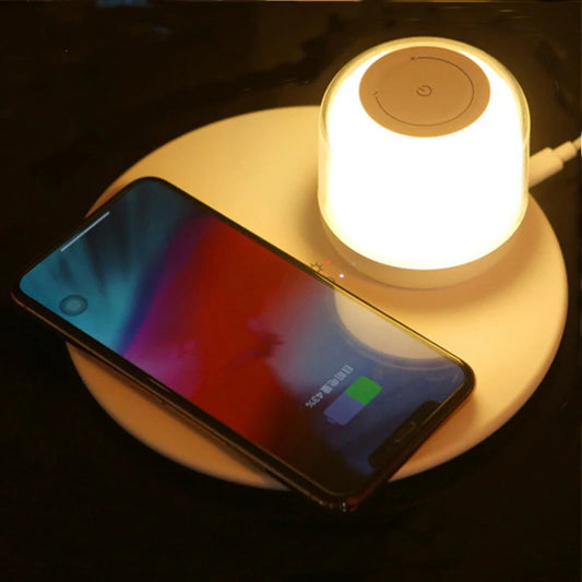 Led Light with Wireless Charger For iPhone Samsung Huawei Smartphone Wireless Charger Table Lamp Wireless Charging Pad