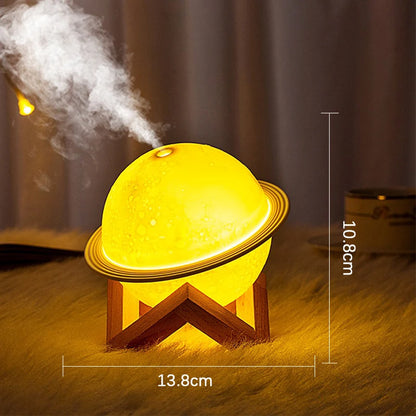 Moon Air Diffuser 880ML Aroma Spreader Ultrasonic Portable Air Humidifier USB Air Shooter Full Moon Light Night Home Decor