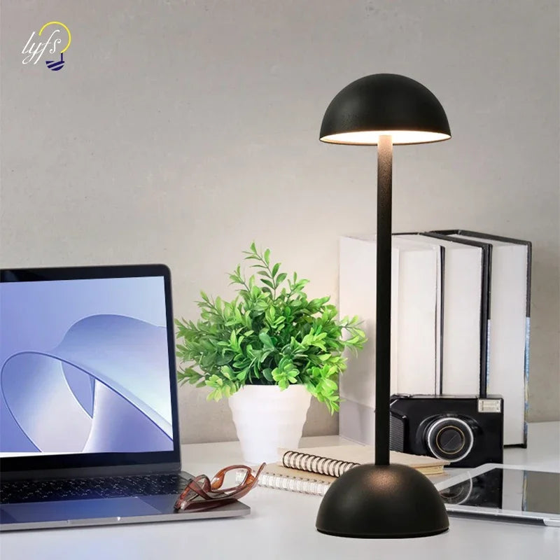 Nordic LED Mushroom Table Lamp Touch USB Rechargeable For Fixture Home Bedroom Dorm Study Bedside Desk Decoration Night Light