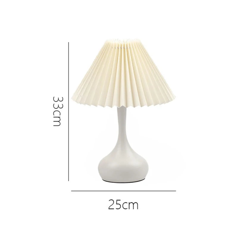 Nordic Pleated Table Lamp DIY Foldable 5V USB 220V Art Atmosphere Bedroom Bedside Night Light Home Decorate