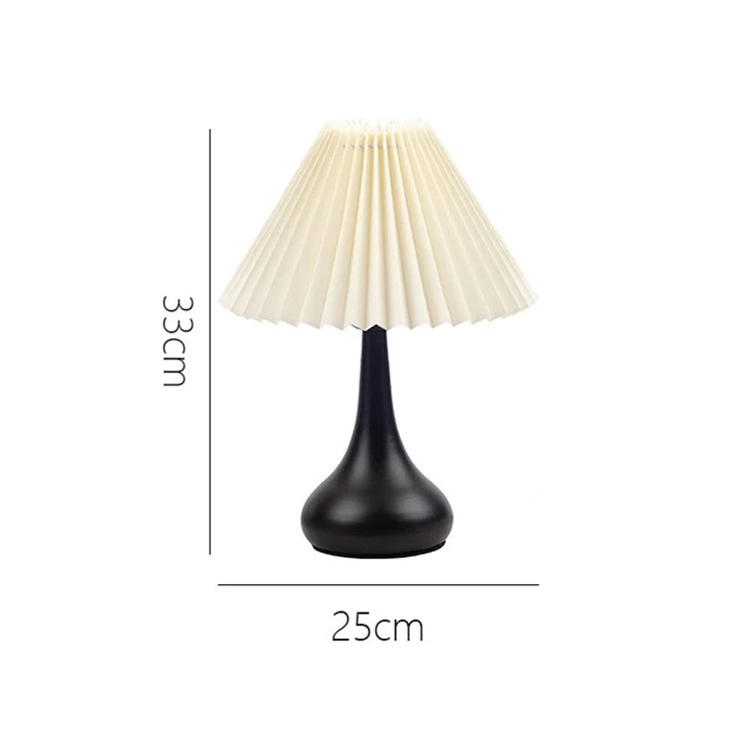 Nordic Pleated Table Lamp DIY Foldable 5V USB 220V Art Atmosphere Bedroom Bedside Night Light Home Decorate