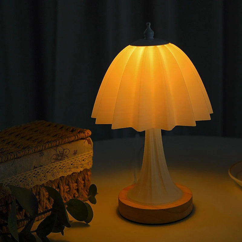 Nordic Pleated Table Lamp DIY Foldable 5V USB 220V Art Atmosphere Bedroom Bedside Night Light Home Decorate