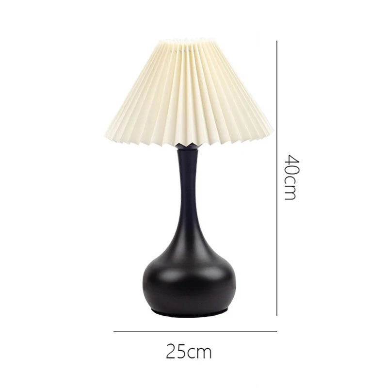 Nordic Pleated Table Lamp DIY Foldable 5V USB 220V Art Atmosphere Bedroom Bedside Night Light Home Decorate