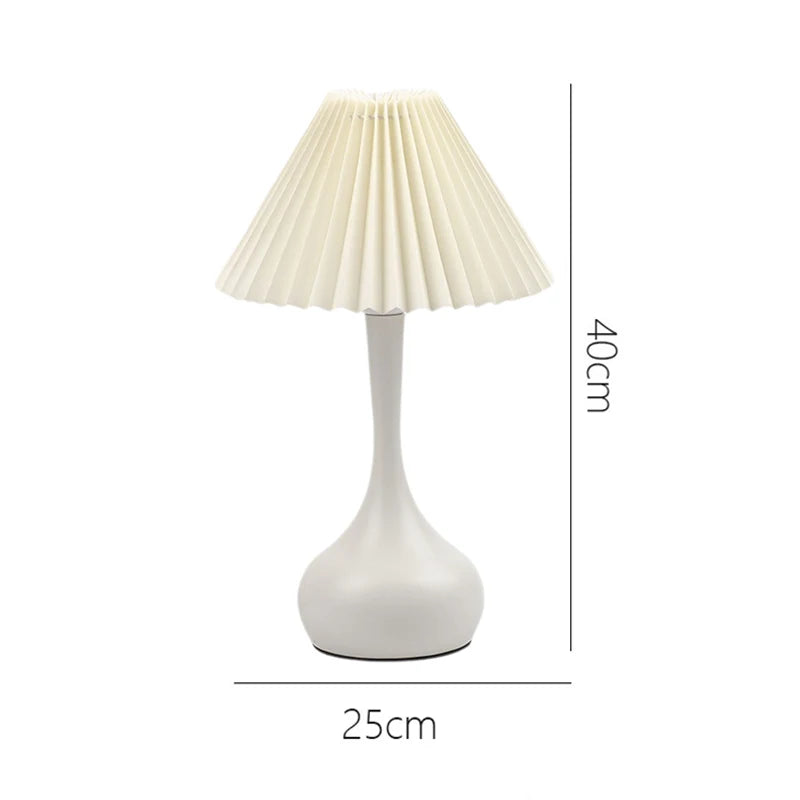 Nordic Pleated Table Lamp DIY Foldable 5V USB 220V Art Atmosphere Bedroom Bedside Night Light Home Decorate