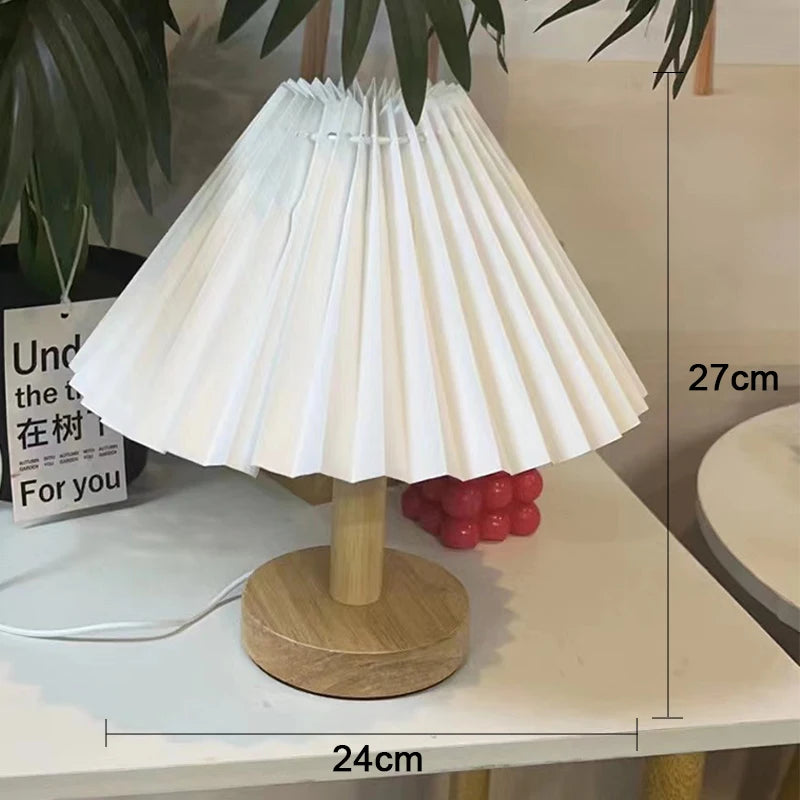 Nordic Pleated Table Lamp DIY Foldable 5V USB 220V Art Atmosphere Bedroom Bedside Night Light Home Decorate