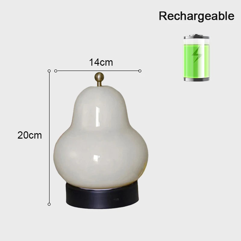 Pear Shaped Glass Table Lamp 3 Lighting Modes Suitable for Bedside Bedroom Study Living Room Decorative Night Light Home Decor