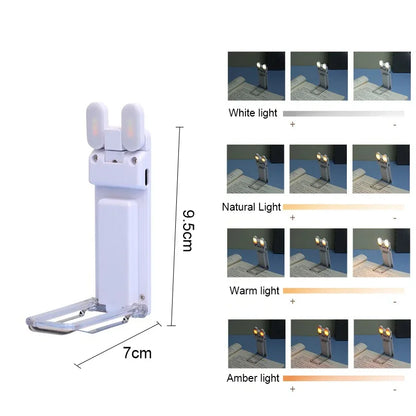 Reading USB Book Lights Portable Book Clip Night Lights Led Charging Dimmable Bedroom Eye Protect Clip 360° Flip Led Book Lamps