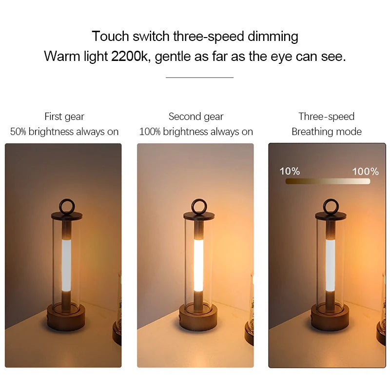 Rechargeable Cross Table Lamp 2000mAH Desktop Night Light Touch Atmosphere Light USB Camping Light Outdoor Home