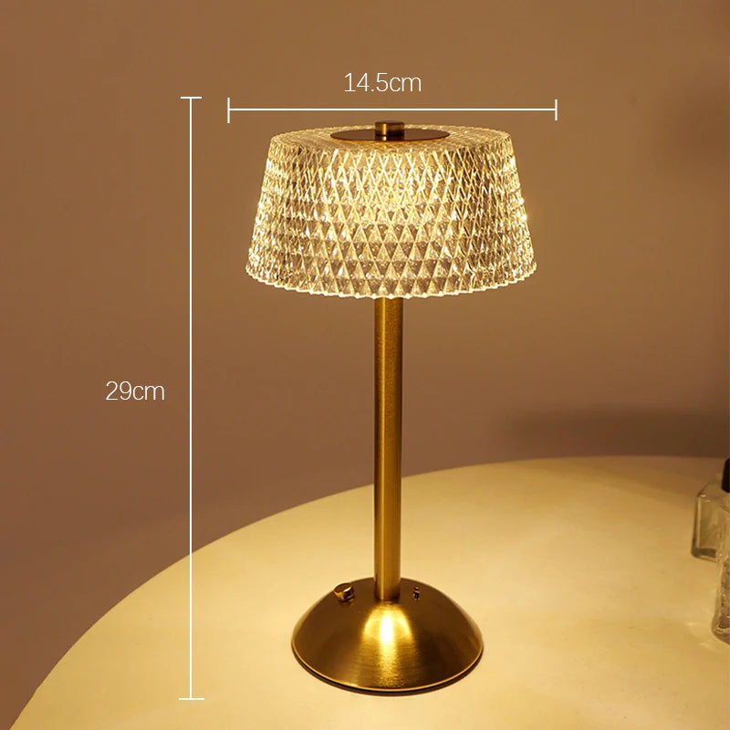 Rechargeable LED Night Light Touch Bedroom Night Lamp Bedroom Study Bedside Atmosphere Decoration Glass LED Table Lamps