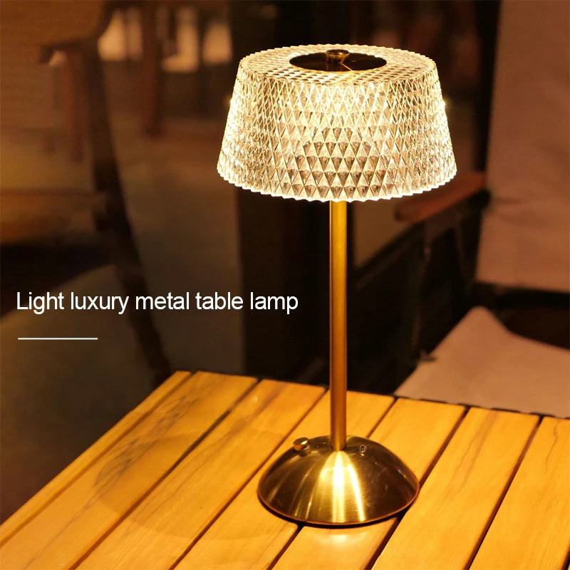 Rechargeable LED Night Light Touch Bedroom Night Lamp Bedroom Study Bedside Atmosphere Decoration Glass LED Table Lamps