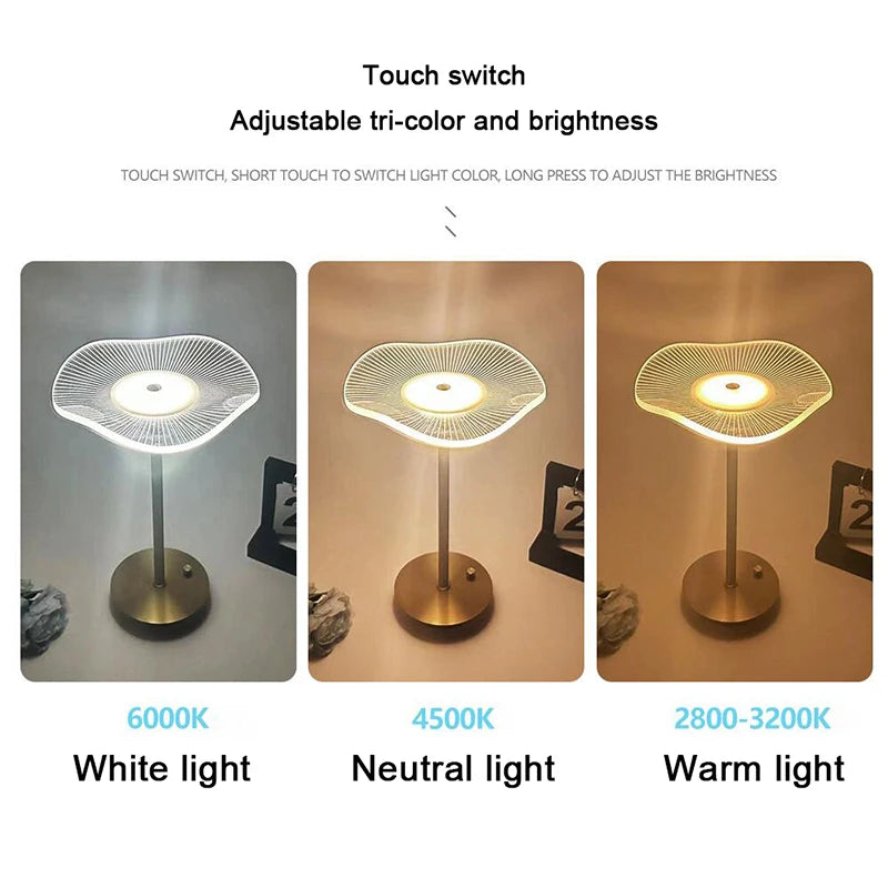 Rechargeable LED Night Light Touch Bedroom Night Lamp Bedroom Study Bedside Atmosphere Decoration Glass LED Table Lamps