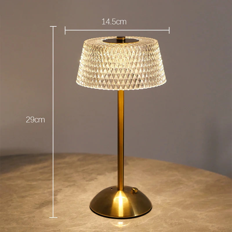 Rechargeable LED Night Light Touch Bedroom Night Lamp Bedroom Study Bedside Atmosphere Decoration Glass LED Table Lamps