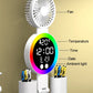 Rechargeable Table Lamp for Study, Desk Lamp Reading Light Led Table Light with Fan, Led Clock Dispaly Reading Lamp