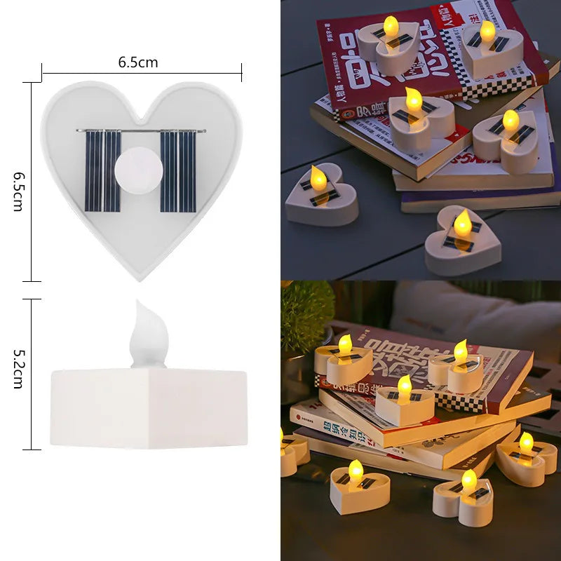 Solar Tea Light Led Candles Flameless Outdoor Waterproof Solar Tea Lights Rechargeable Candles for Party Garden Home Decor