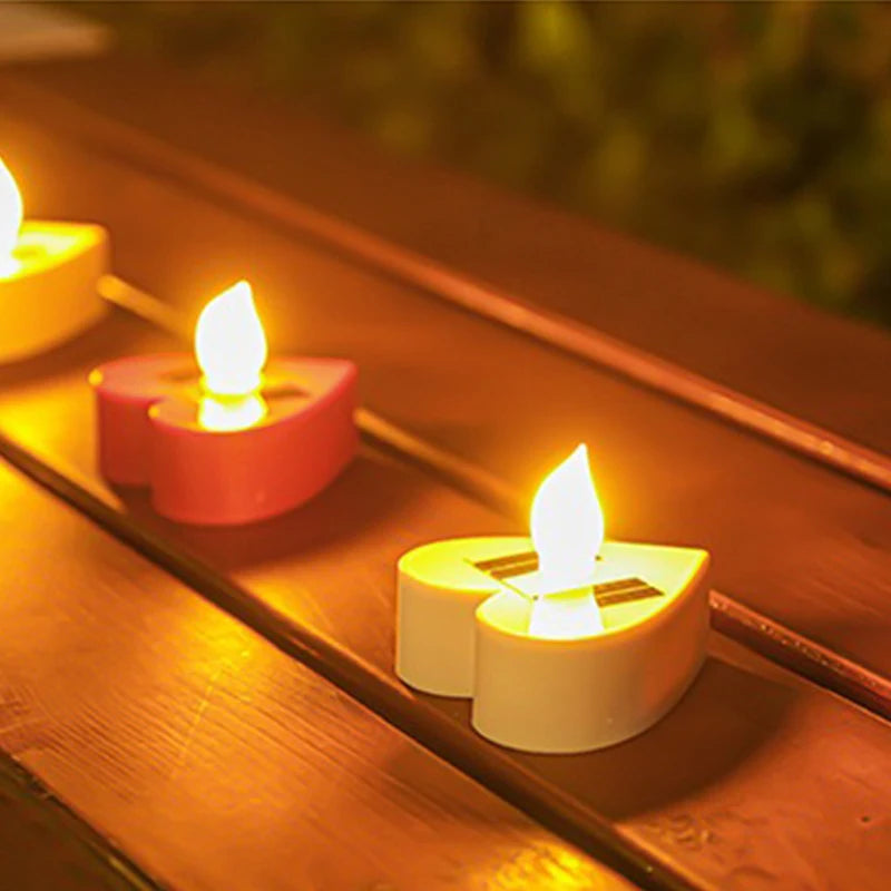 Solar Tea Light Led Candles Flameless Outdoor Waterproof Solar Tea Lights Rechargeable Candles for Party Garden Home Decor