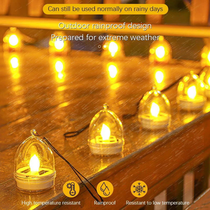 Solar Tea Light Led Candles Flameless Outdoor Waterproof Solar Tea Lights Rechargeable Candles for Party Garden Home Decor