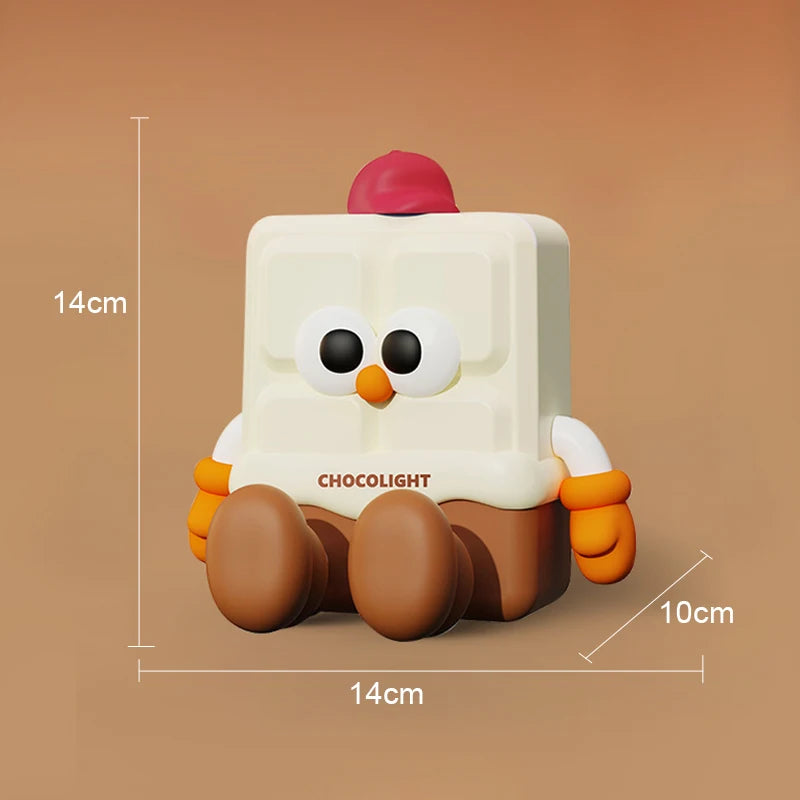 USB Charging Silicone Birthday Cake Chocolate Night Light Bedside Cartoon Cute Children's Night Light Bedroom Creative Home Gift