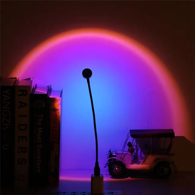 USB Sunset Lamp Led Projector Night Light Rainbow Atmosphere Lights For Bedroom Decoration Photography Lighting Home Decor Light