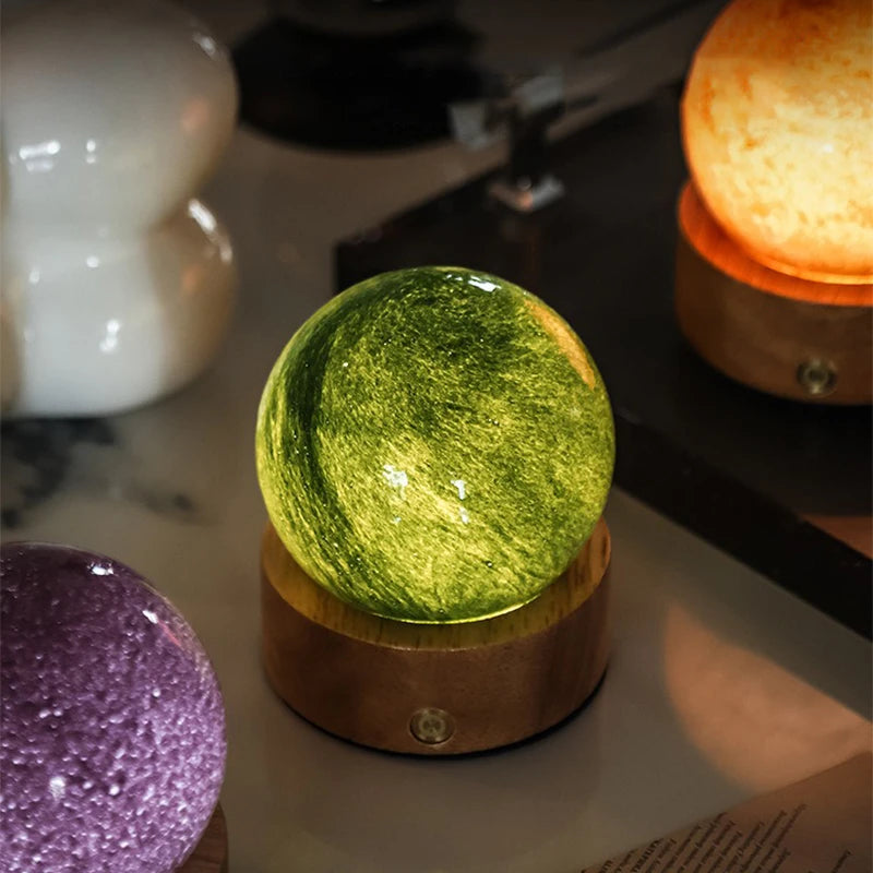 Unique 3D Crystal Ball Lamp With Galaxy and Planetary Projections USB Night Light For Cozy Atmosphere Plasma Ball