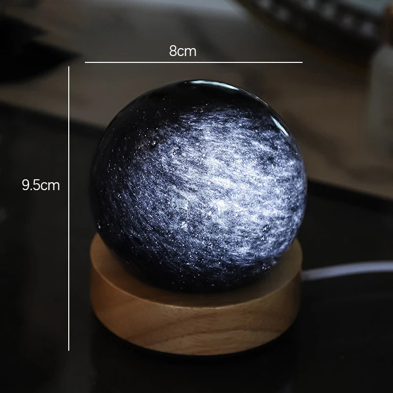 Unique 3D Crystal Ball Lamp With Galaxy and Planetary Projections USB Night Light For Cozy Atmosphere Plasma Ball